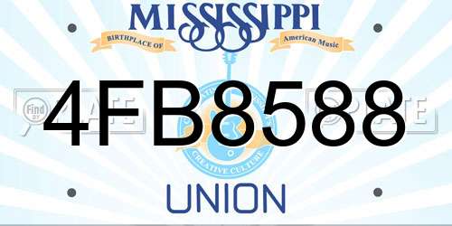 4FB8588 Mississippi License Plate
