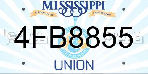 4FB8855 Mississippi License Plate