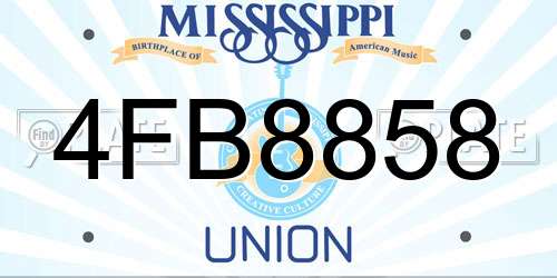 4FB8858 Mississippi License Plate