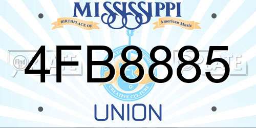 4FB8885 Mississippi License Plate