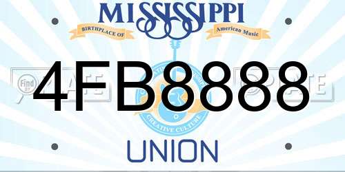 4FB8888 Mississippi License Plate