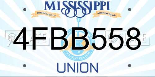4FBB558 Mississippi License Plate