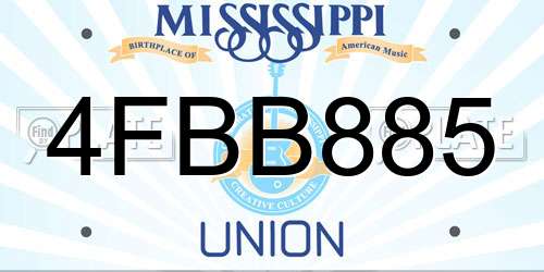 4FBB885 Mississippi License Plate