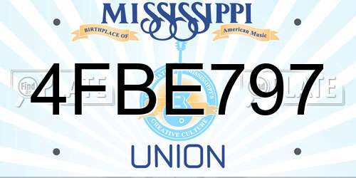 4FBE797 Mississippi License Plate
