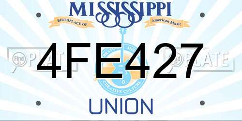 4FE427 Mississippi License Plate