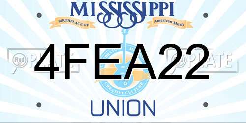 4FEA22 Mississippi License Plate