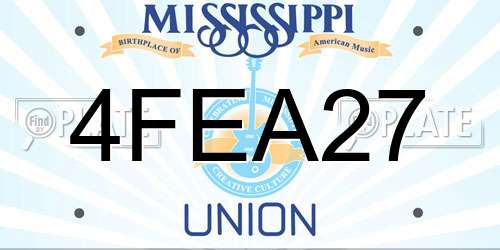 4FEA27 Mississippi License Plate