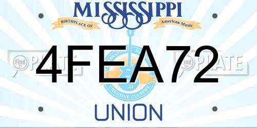 4FEA72 Mississippi License Plate