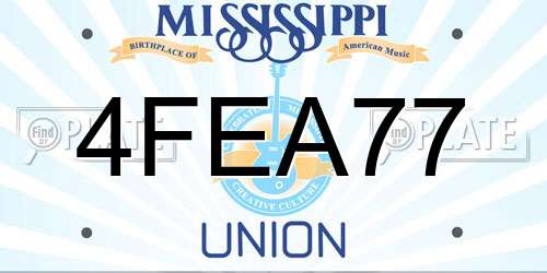 4FEA77 Mississippi License Plate