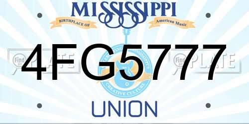 4FG5777 Mississippi License Plate