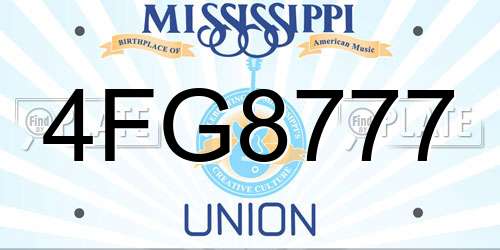 4FG8777 Mississippi License Plate
