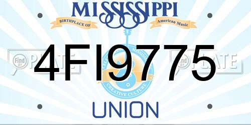 4FI9775 Mississippi License Plate