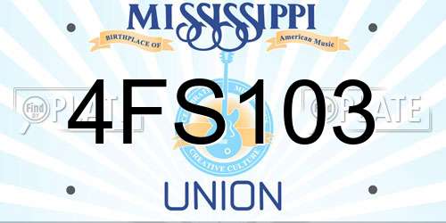 4FS103 Mississippi License Plate