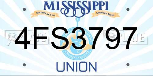 4FS3797 Mississippi License Plate