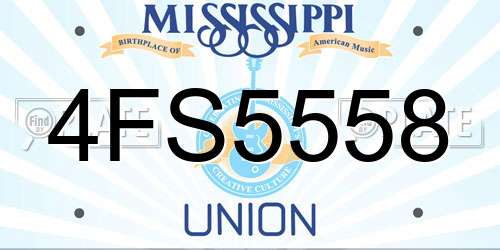 4FS5558 Mississippi License Plate