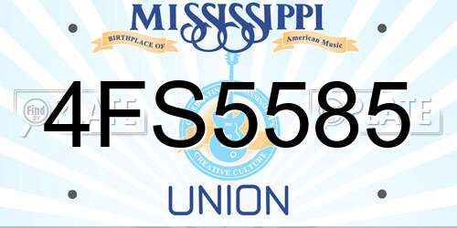 4FS5585 Mississippi License Plate