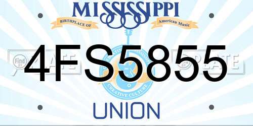 4FS5855 Mississippi License Plate