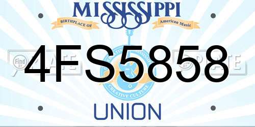 4FS5858 Mississippi License Plate