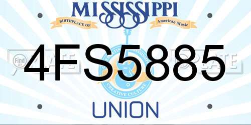 4FS5885 Mississippi License Plate