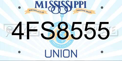 4FS8555 Mississippi License Plate