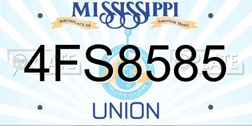4FS8585 Mississippi License Plate