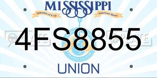 4FS8855 Mississippi License Plate