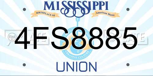 4FS8885 Mississippi License Plate