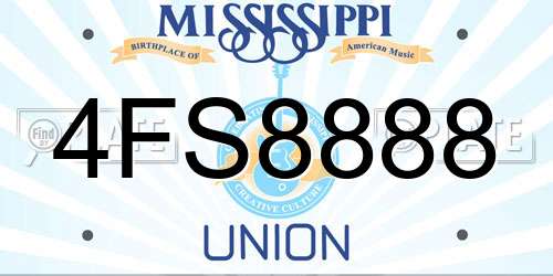 4FS8888 Mississippi License Plate