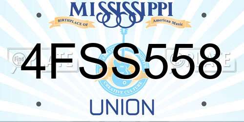 4FSS558 Mississippi License Plate