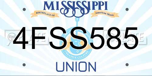 4FSS585 Mississippi License Plate