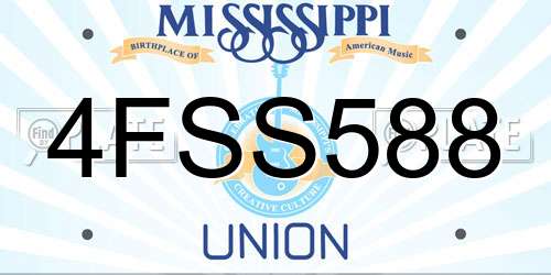 4FSS588 Mississippi License Plate