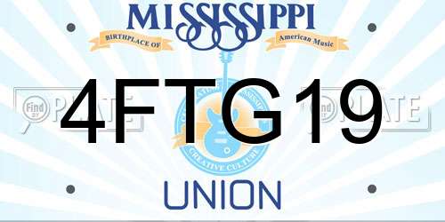 4FTG19 Mississippi License Plate