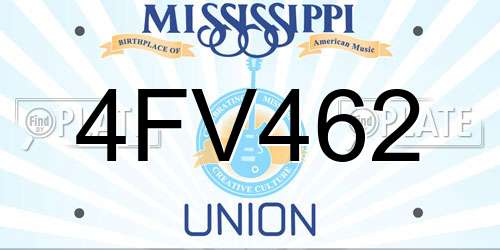 4FV462 Mississippi License Plate