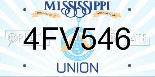 4FV546 Mississippi License Plate