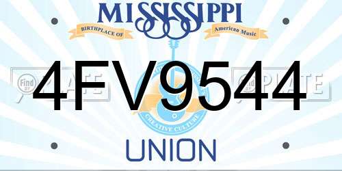 4FV9544 Mississippi License Plate