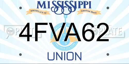 4FVA62 Mississippi License Plate