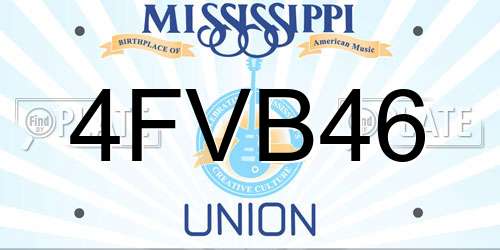 4FVB46 Mississippi License Plate