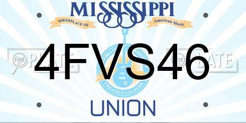 4FVS46 Mississippi License Plate
