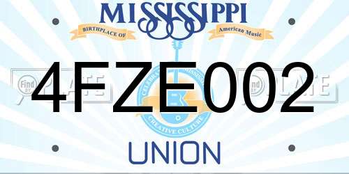 4FZE002 Mississippi License Plate