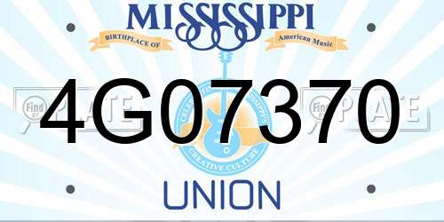 4G07370 Mississippi License Plate