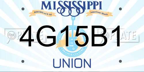 4G15B1 Mississippi License Plate