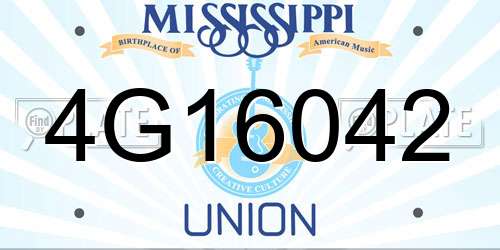 4G16042 Mississippi License Plate