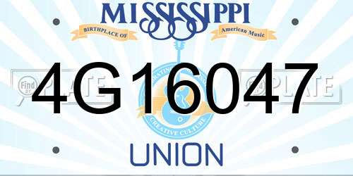 4G16047 Mississippi License Plate