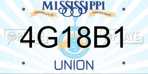 4G18B1 Mississippi License Plate