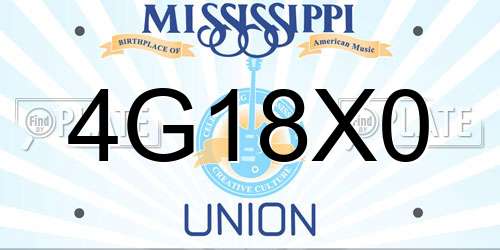 4G18X0 Mississippi License Plate