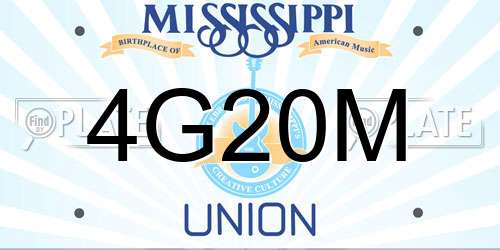 4G20M Mississippi License Plate