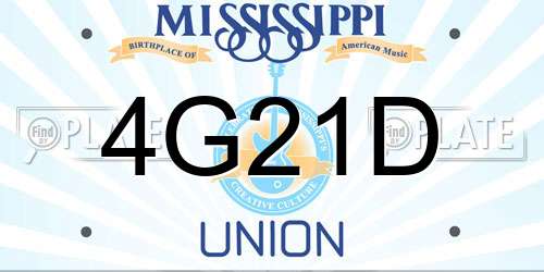 4G21D Mississippi License Plate