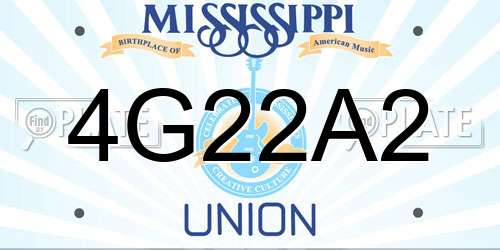 4G22A2 Mississippi License Plate