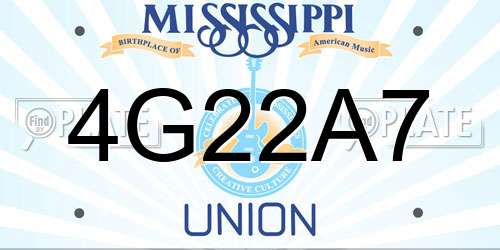 4G22A7 Mississippi License Plate