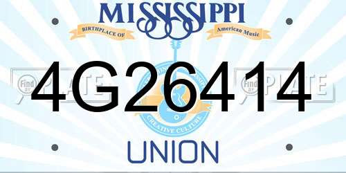 4G26414 Mississippi License Plate